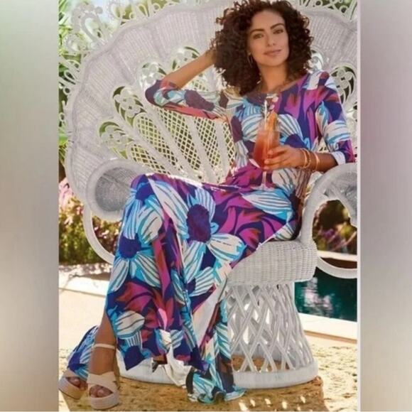 Soft‎ Surroundings Serena Floral Maxi Dress 2X - Picture 1 of 7